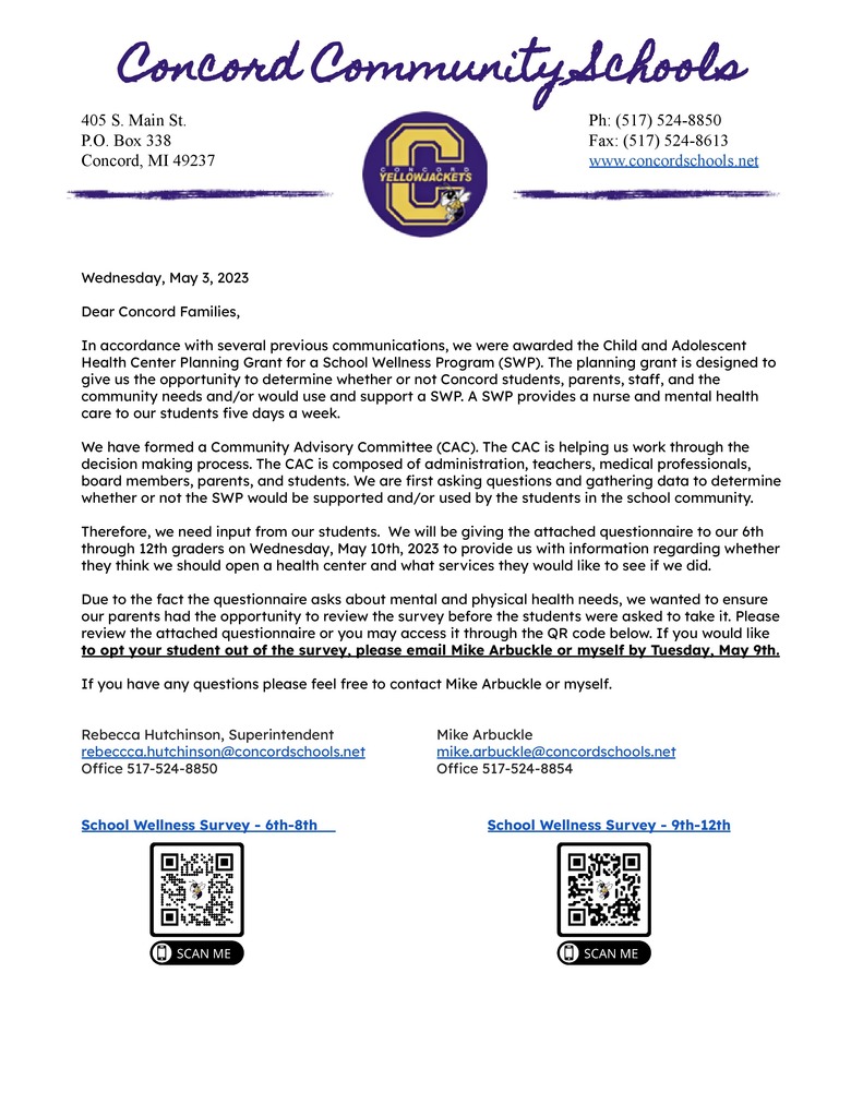 Parent Notification of Student Survey